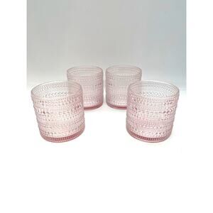 Fortessa Jupiter Triple Set of 4 Pink Old Fashioned Glasses Tumblers